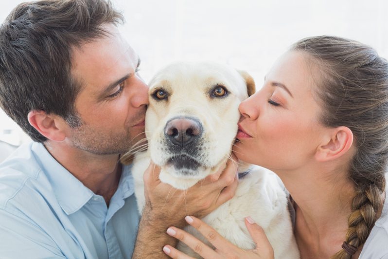 parents-kissing-dog-shutterstock