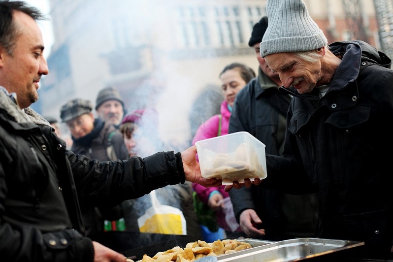 volunteering at a soup kitchen