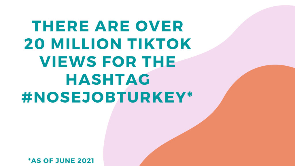 20 million hashtags for #nosejobturkey on Tik Tok