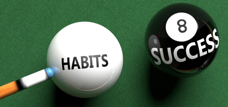 Pictured As Word Habits On A Snooker Ball