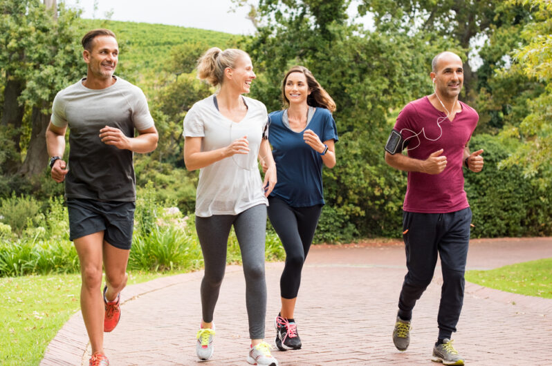 Healthy Group Of People Jogging